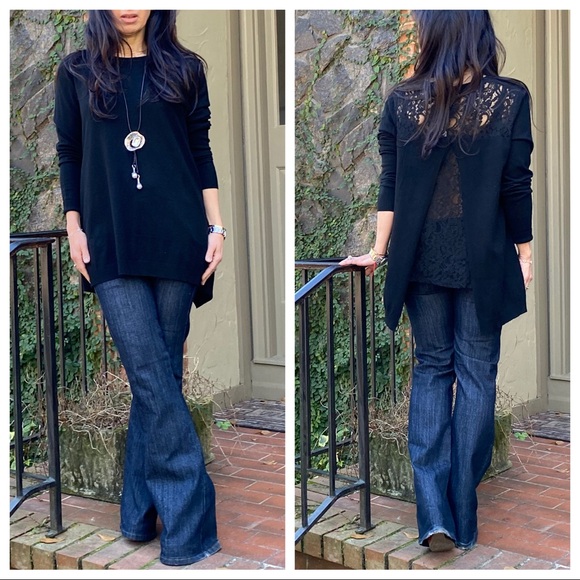 Sweaters - ✨LAST ONE✨PARIS ✨Black Lace Back Chic Sweater